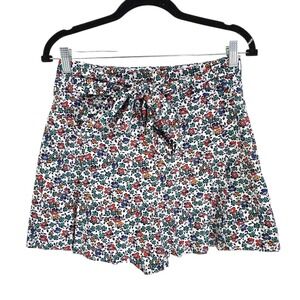 J.Crew NWT Dainty Floral Print Shorts Size‎ 4 Colorful Women Tie Waist Poplin